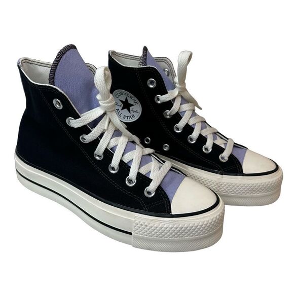 CONVERSE you Black & Lavender Lifted Platform High Top Chuck Taylor Size 6.5 - Picture 2 of 16
